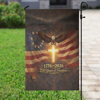 1776-2026 US 250 Years of Freedom Garden Flag Patriotic Betsy Ross Flag Cross Bald Eagle Semiquincentennial Gift