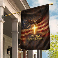 1776-2026 US 250 Years of Freedom Garden Flag Patriotic Betsy Ross Flag Cross Bald Eagle Semiquincentennial Gift