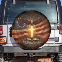 1776-2026 US 250 Years of Freedom Spare Tire Cover Patriotic Betsy Ross Flag Cross Bald Eagle Semiquincentennial Gift