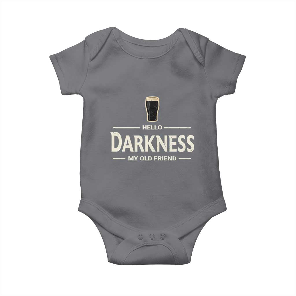 Hello Darkness My Old Friend Funny Stout Beer Lover Baby Onesie Craft Brew Fans