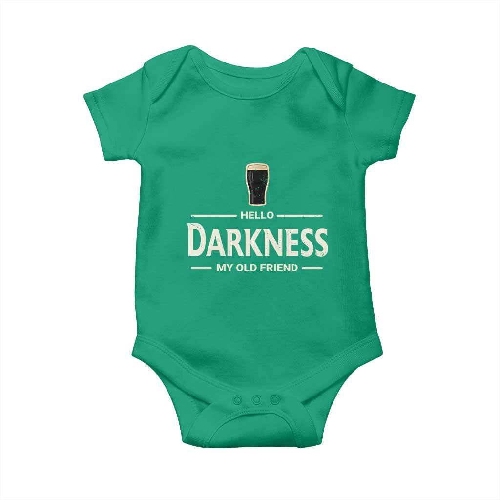 Hello Darkness My Old Friend Funny Stout Beer Lover Baby Onesie Craft Brew Fans