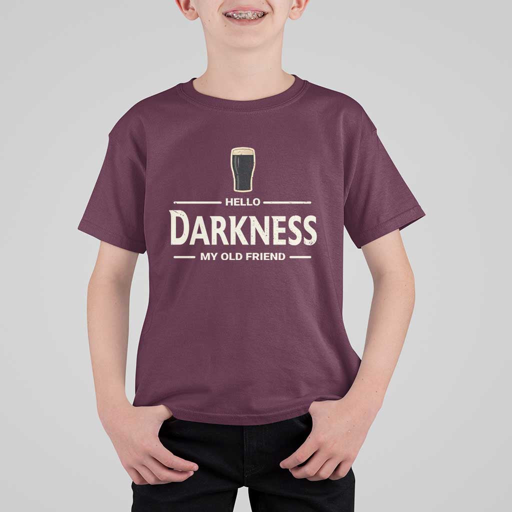 Hello Darkness My Old Friend Funny Stout Beer Lover T Shirt For Kid Craft Brew Fans