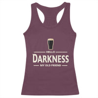 Hello Darkness My Old Friend Funny Stout Beer Lover Racerback Tank Top Craft Brew Fans