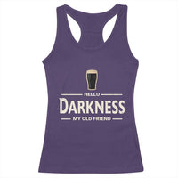 Hello Darkness My Old Friend Funny Stout Beer Lover Racerback Tank Top Craft Brew Fans