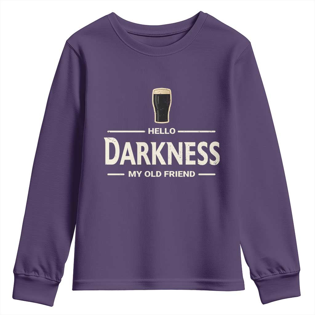 Hello Darkness My Old Friend Funny Stout Beer Lover Youth Sweatshirt Craft Brew Fans