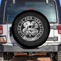 Lucky Is For Heretics Skull Shamrock Spare Tire Cover Proverbs 16:33 Christian St Patricks Day Statement