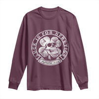 Lucky Is For Heretics Skull Shamrock Long Sleeve Shirt Proverbs 16:33 Christian St Patricks Day Statement
