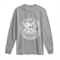Lucky Is For Heretics Skull Shamrock Long Sleeve Shirt Proverbs 16:33 Christian St Patricks Day Statement