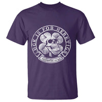 Lucky Is For Heretics Skull Shamrock T Shirt Proverbs 16:33 Christian St Patricks Day Statement
