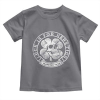 Lucky Is For Heretics Skull Shamrock Toddler T Shirt Proverbs 16:33 Christian St Patricks Day Statement