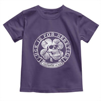 Lucky Is For Heretics Skull Shamrock Toddler T Shirt Proverbs 16:33 Christian St Patricks Day Statement