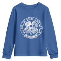Lucky Is For Heretics Skull Shamrock Youth Sweatshirt Proverbs 16:33 Christian St Patricks Day Statement
