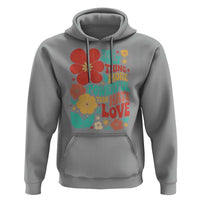 The Only Thing More Powerful Than Hate Is Love Hoodie Retro Floral Boho Bunny Inspirational Statement