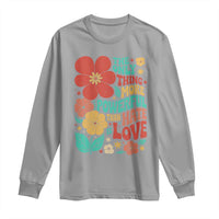 The Only Thing More Powerful Than Hate Is Love Long Sleeve Shirt Retro Floral Boho Bunny Inspirational Statement