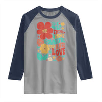 The Only Thing More Powerful Than Hate Is Love Raglan Shirt Retro Floral Boho Bunny Inspirational Statement