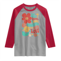 The Only Thing More Powerful Than Hate Is Love Raglan Shirt Retro Floral Boho Bunny Inspirational Statement