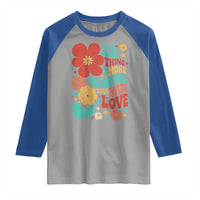 The Only Thing More Powerful Than Hate Is Love Raglan Shirt Retro Floral Boho Bunny Inspirational Statement