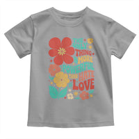 The Only Thing More Powerful Than Hate Is Love Toddler T Shirt Retro Floral Boho Bunny Inspirational Statement