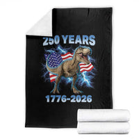 Funny Patriotic Dino Rex 250 Years 1776 2026 Throw Blanket Dinosaur USA Flag America 250th Anniversary Celebration