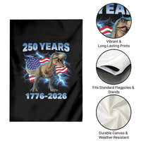 Funny Patriotic Dino Rex 250 Years 1776 2026 Garden Flag Dinosaur USA Flag America 250th Anniversary Celebration