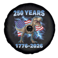 Funny Patriotic Dino Rex 250 Years 1776 2026 Spare Tire Cover Dinosaur USA Flag America 250th Anniversary Celebration