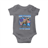 Funny Patriotic Dino Rex 250 Years 1776 2026 Baby Onesie Dinosaur USA Flag America 250th Anniversary Celebration
