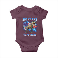 Funny Patriotic Dino Rex 250 Years 1776 2026 Baby Onesie Dinosaur USA Flag America 250th Anniversary Celebration