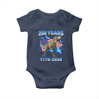Funny Patriotic Dino Rex 250 Years 1776 2026 Baby Onesie Dinosaur USA Flag America 250th Anniversary Celebration