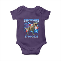 Funny Patriotic Dino Rex 250 Years 1776 2026 Baby Onesie Dinosaur USA Flag America 250th Anniversary Celebration