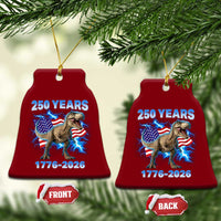 Funny Patriotic Dino Rex 250 Years 1776 2026 Ceramic Ornament Dinosaur USA Flag America 250th Anniversary Celebration