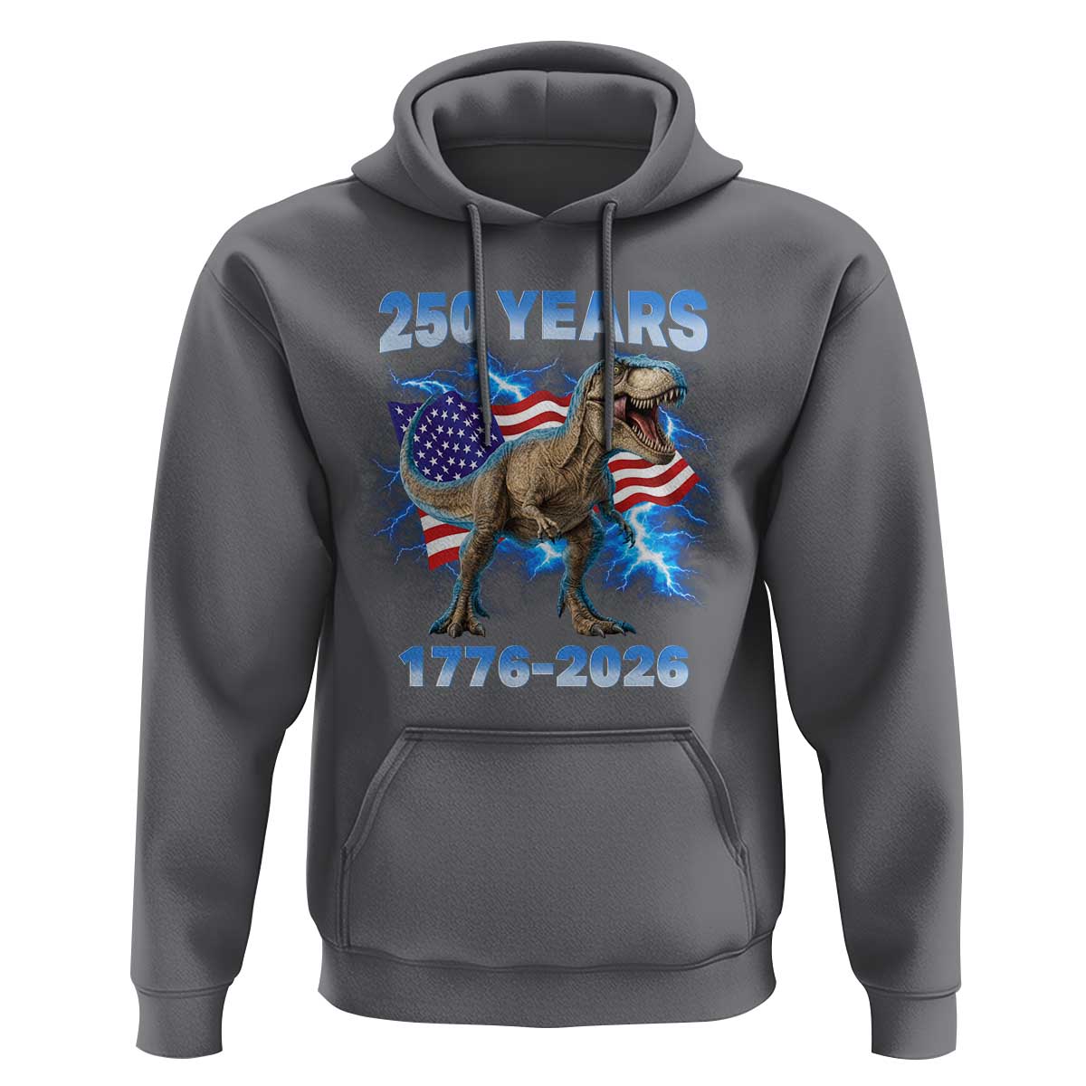 Funny Patriotic Dino Rex 250 Years 1776 2026 Hoodie Dinosaur USA Flag America 250th Anniversary Celebration