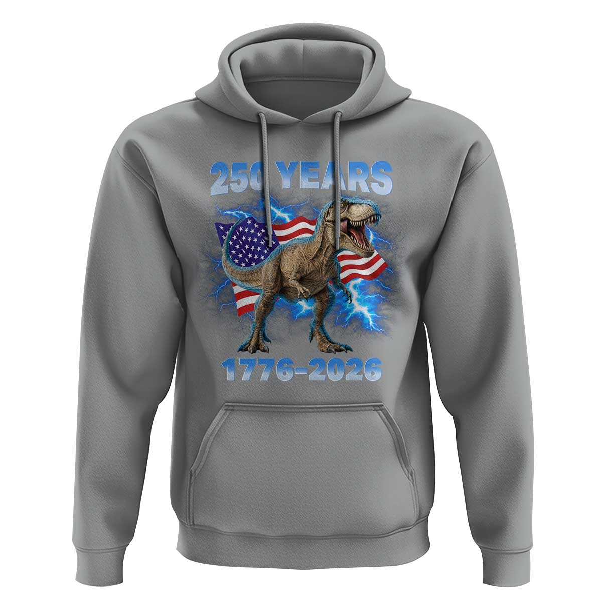 Funny Patriotic Dino Rex 250 Years 1776 2026 Hoodie Dinosaur USA Flag America 250th Anniversary Celebration