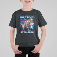 Funny Patriotic Dino Rex 250 Years 1776 2026 T Shirt For Kid Dinosaur USA Flag America 250th Anniversary Celebration