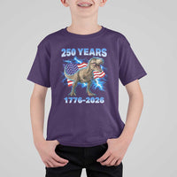 Funny Patriotic Dino Rex 250 Years 1776 2026 T Shirt For Kid Dinosaur USA Flag America 250th Anniversary Celebration