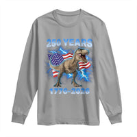 Funny Patriotic Dino Rex 250 Years 1776 2026 Long Sleeve Shirt Dinosaur USA Flag America 250th Anniversary Celebration