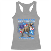 Funny Patriotic Dino Rex 250 Years 1776 2026 Racerback Tank Top Dinosaur USA Flag America 250th Anniversary Celebration
