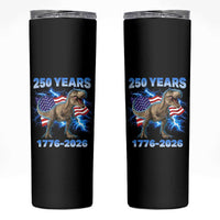 Funny Patriotic Dino Rex 250 Years 1776 2026 Skinny Tumbler Dinosaur USA Flag America 250th Anniversary Celebration