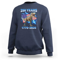 Funny Patriotic Dino Rex 250 Years 1776 2026 Sweatshirt Dinosaur USA Flag America 250th Anniversary Celebration