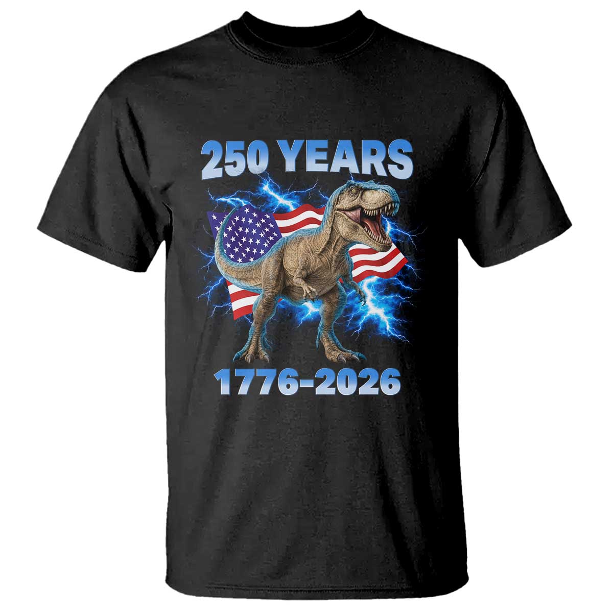 Funny Patriotic Dino Rex 250 Years 1776 2026 T Shirt Dinosaur USA Flag America 250th Anniversary Celebration