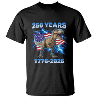 Funny Patriotic Dino Rex 250 Years 1776 2026 T Shirt Dinosaur USA Flag America 250th Anniversary Celebration