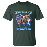 Funny Patriotic Dino Rex 250 Years 1776 2026 T Shirt Dinosaur USA Flag America 250th Anniversary Celebration