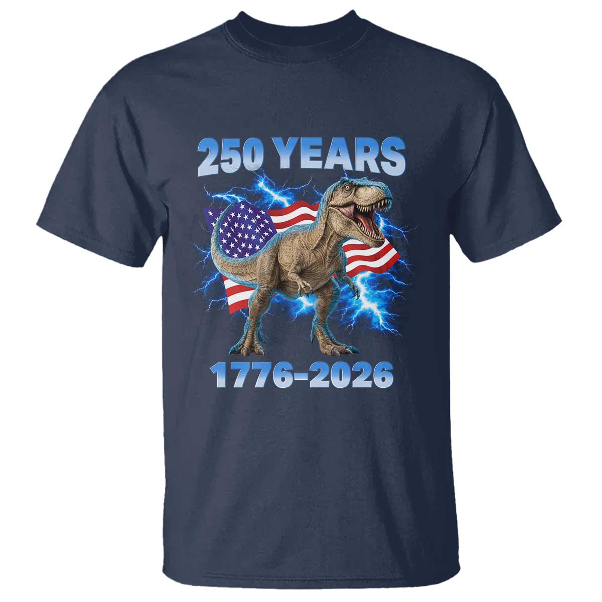 Funny Patriotic Dino Rex 250 Years 1776 2026 T Shirt Dinosaur USA Flag America 250th Anniversary Celebration