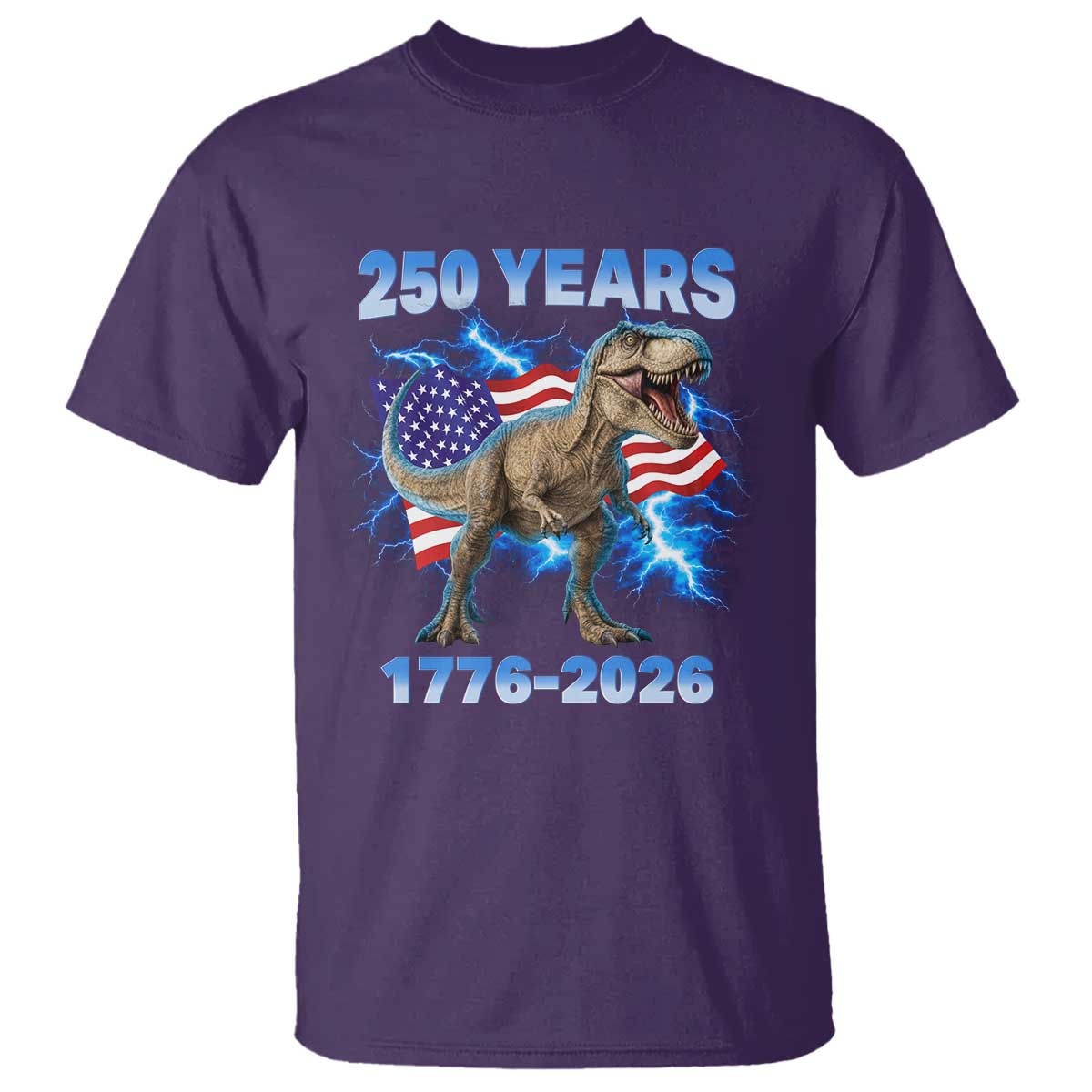 Funny Patriotic Dino Rex 250 Years 1776 2026 T Shirt Dinosaur USA Flag America 250th Anniversary Celebration