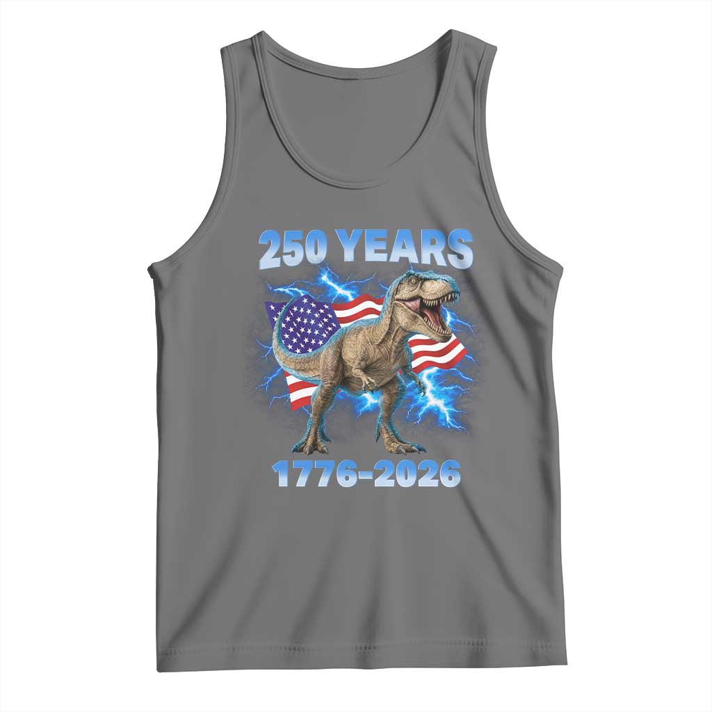 Funny Patriotic Dino Rex 250 Years 1776 2026 Tank Top Dinosaur USA Flag America 250th Anniversary Celebration