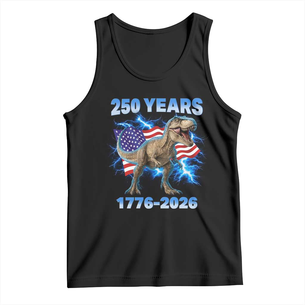 Funny Patriotic Dino Rex 250 Years 1776 2026 Tank Top Dinosaur USA Flag America 250th Anniversary Celebration
