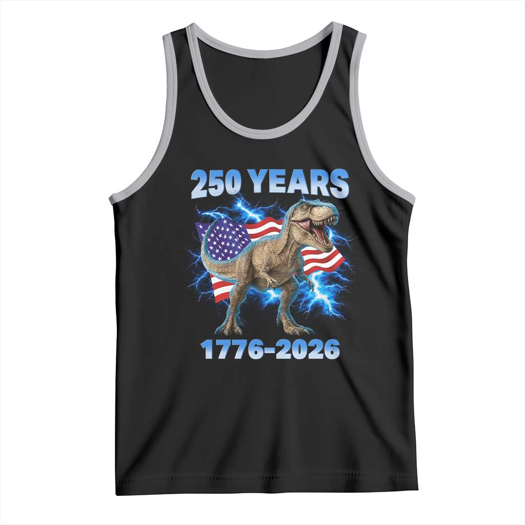 Funny Patriotic Dino Rex 250 Years 1776 2026 Tank Top Dinosaur USA Flag America 250th Anniversary Celebration
