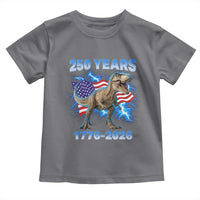 Funny Patriotic Dino Rex 250 Years 1776 2026 Toddler T Shirt Dinosaur USA Flag America 250th Anniversary Celebration