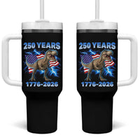 Funny Patriotic Dino Rex 250 Years 1776 2026 Tumbler With Handle Dinosaur USA Flag America 250th Anniversary Celebration