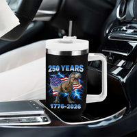 Funny Patriotic Dino Rex 250 Years 1776 2026 Tumbler With Handle Dinosaur USA Flag America 250th Anniversary Celebration