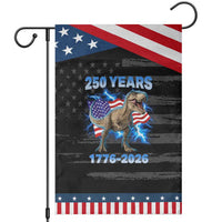 Funny Patriotic Dino Rex 250 Years 1776 2026 Garden Flag Dinosaur USA Flag America 250th Anniversary Celebration